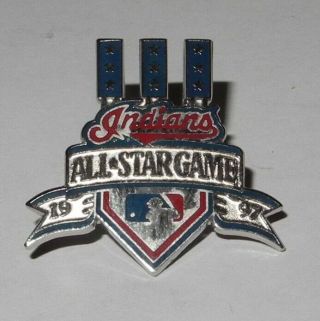 1997 Baseball Cleveland Indians All Star Game Media Press Pin Button Balfour