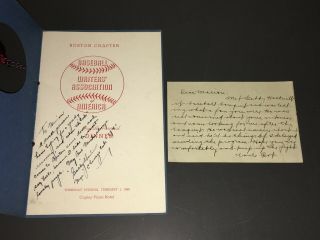 " Gabby Hartnett " Signed 1940 Baseball Writers 