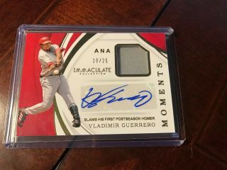 2019 Panini Immaculate Vladimir Guerrero Moments Logo Patch Auto /25 Angels