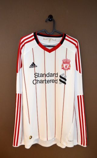 Liverpool 2010 2011 England Adidas Away Football Long Sleeve Shirt Jersey Sz L