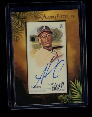 2019 Topps Allen & Ginter Ozzie Albies Framed Mini Autograph Card Auto Braves