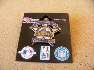 1998 Colorado Rockies All - Star Game star lapel pin AS July 7,  1998 1997 tm IBM 2