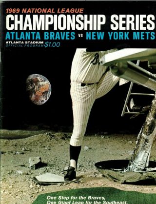 1969 York Mets Vs.  Atlanta Braves - N.  L.  Championship Series Program Ex,