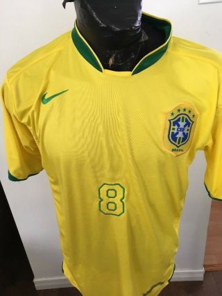 Adult Large Soccer Football Futbol Nike Jersey Brasil Brazil 8 Kaka