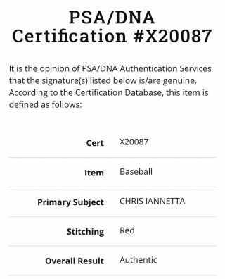 Chris Iannetta Signed Baseball - PSA/DNA Cert X20087 4