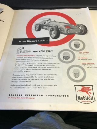 1954 Indy 500 Racing Program Bill Vukovich Win Indianapolis Motor Speedway 7