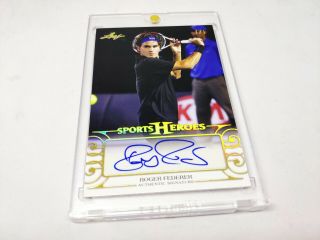 2016 Leaf Sports Heroes Gold Spectrum Autographs Auto Roger Federer 1/1 Wow