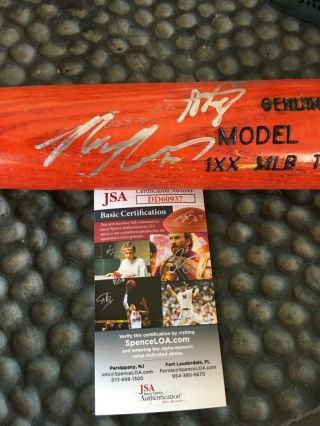 Dodgers Max Muncy Alex Verdugo Auto Autographed Signed Game Bat Jsa Dd60937