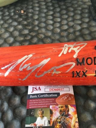 Dodgers Max Muncy Alex Verdugo Auto Autographed Signed Game Bat JSA DD60937 2