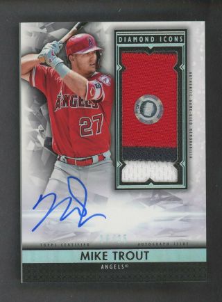 2019 Topps Diamond Icons Mike Trout Angels Game 3 - Color Patch Auto 14/25