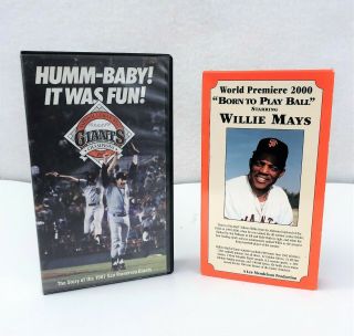 2 Vtg San Francisco Giants History Vhs Tapes 1987 World Series Willie Mays Dvd