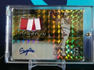 2016 - 17 Spectra Pascal Siakam Gold Prizm Rookie Patch Auto 02/10