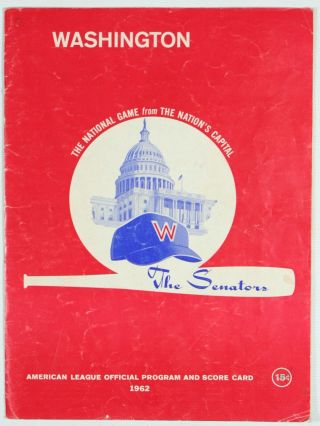 Washington Senators Vintage 1962 Official Year Book Autographed Signed 2 Season
