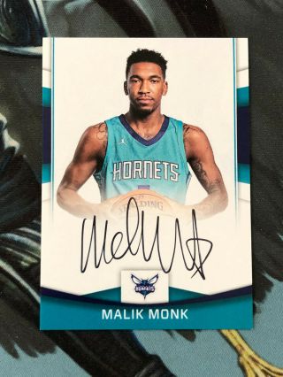2017 - 18 Donruss Malik Monk Rc Rookie Next Day Auto Hornets