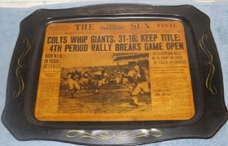 1959 Baltimore Colts Vs.  York Giants Championship Game Metal Tray