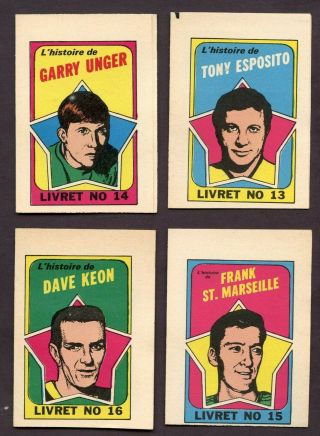 1971 - 72 OPC O PEE CHEE Booklets FRENCH Set of 24 RARE CREASE 4