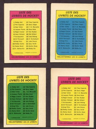 1971 - 72 OPC O PEE CHEE Booklets FRENCH Set of 24 RARE CREASE 7