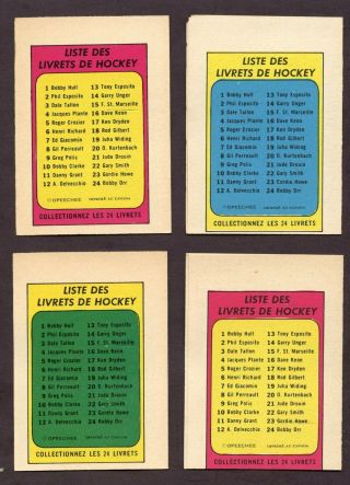 1971 - 72 OPC O PEE CHEE Booklets FRENCH Set of 24 RARE CREASE 8