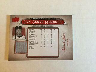 2008 Upper Deck A Piece Of History Derek Jeter Box Score Memories Game Red