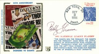 Bobby Thomson Autographed Signed First Day Cover York Giants Sku 144479