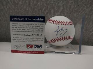 L.  A Dodgers Top Pitching Sensation Dustin May Autographed Ball and Card PSA/DNA 2
