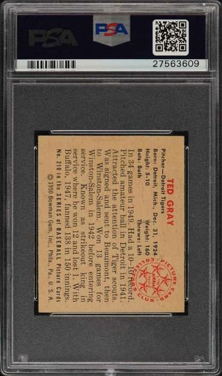 1950 Bowman SETBREAK Ted Gray 210 PSA 9 (PWCC) 2