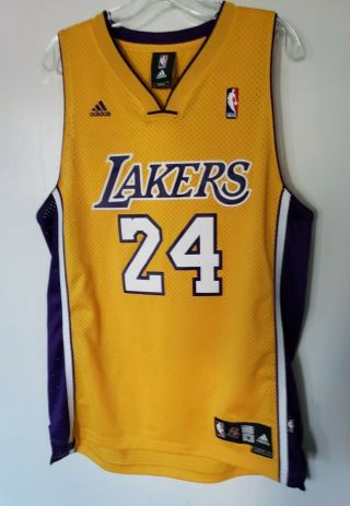 Adidas Nba Los Angeles Lakers Kobe Bryant 24 Gold Swingman Jersey Mens M Sewn