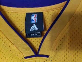 Adidas NBA Los Angeles Lakers Kobe Bryant 24 Gold Swingman Jersey Mens M Sewn 3