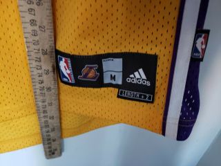 Adidas NBA Los Angeles Lakers Kobe Bryant 24 Gold Swingman Jersey Mens M Sewn 4
