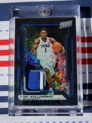 2019 Panini The National Zion Williamson 1st Rc 3 Color Duke Jersey 04/10 Ssp