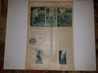 Cyril Walker How I Play Golf Tipps 1924 Mw Pictorial Sheet