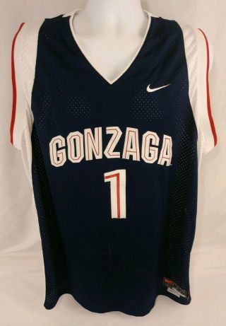 Gonzaga Bulldogs Nike Team Mens Size Xxl Basketball Jersey 1 Blue White Red