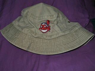 Cleveland Indians Chief Wahoo Bucket Hat Pre - Worn