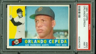 1960 Topps Baseball 450 Orlando Cepeda Psa 7 Hof