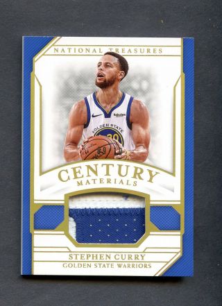 2018 - 19 National Treasures Century Gold Stephen Curry Warriors Patch /10