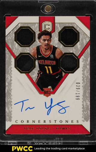2018 Panini Cornerstones Trae Young Rookie Rc Auto Patch /199 155 (pwcc)