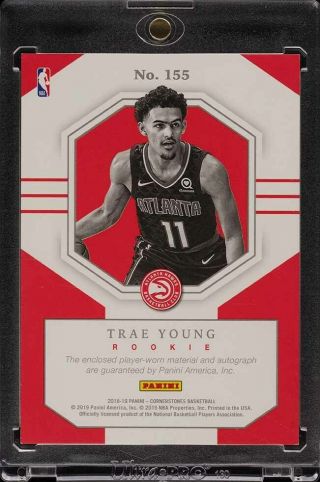 2018 Panini Cornerstones Trae Young ROOKIE RC AUTO PATCH /199 155 (PWCC) 2