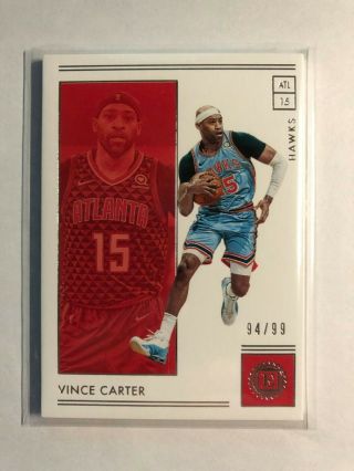2018 - 19 Panini Encased 94/99 Vince Carter Atlanta Hawks Basketball Card
