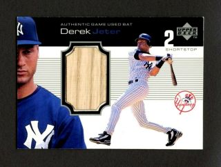 1999 Upper Deck Dj Derek Jeter N.  Y.  Yankees A Piece Of History Game - Bat
