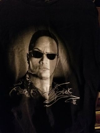 Wwf The Rock Portrait Wrestling T - Shirt 2000