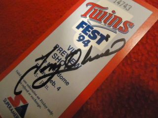 1994 Twins Fest Ticket Stub Autographed by Tony Oliva Metrodome 2