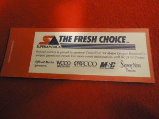 1994 Twins Fest Ticket Stub Autographed by Tony Oliva Metrodome 3