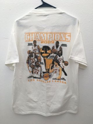 Vintage White NBA Los Angeles Lakers 2009 World Champion Shirt LARGE Kobe Bryant 6