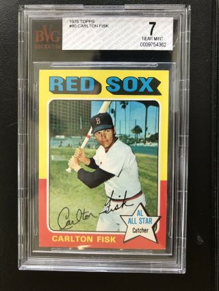1975 Topps 80 Carlton Fisk Boston Red Sox Hof Bvg 7 Near