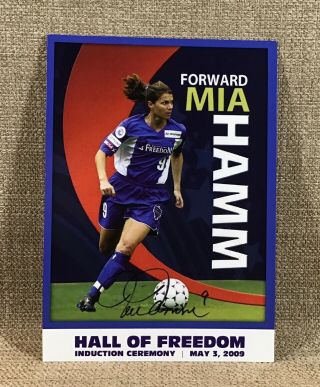 Hall Of Freedom Induction Ceremony Mia Hamm Wps 4 X 6 Collectible Card Signed