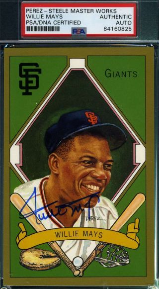 Willie Mays Psa Dna Autograph Perez Steele Master Gold Signed