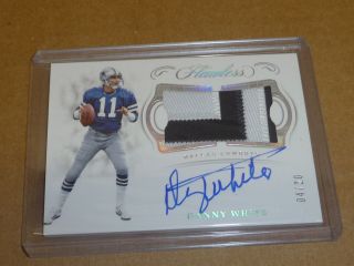 2018 Panini Flawless Danny White Autograph/auto Jersey Patch Cowboys /20 A3599