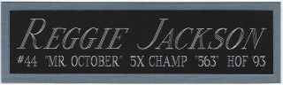 Reggie Jackson York Yankees Nameplate For Autographed Signed Baseball Jersey