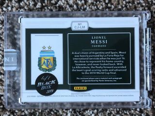 2019 Black Box Lionel Messi 2018 National Treasures Colossal Jersey AUTO 1/1 2