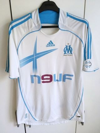 Olympique Marseille Fc Adidas Mailot Home Football Shirt Soccer Jersey Size L